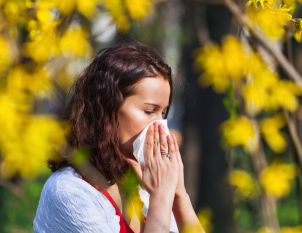 excessive pollen in the air in summer can trigger allergies. 