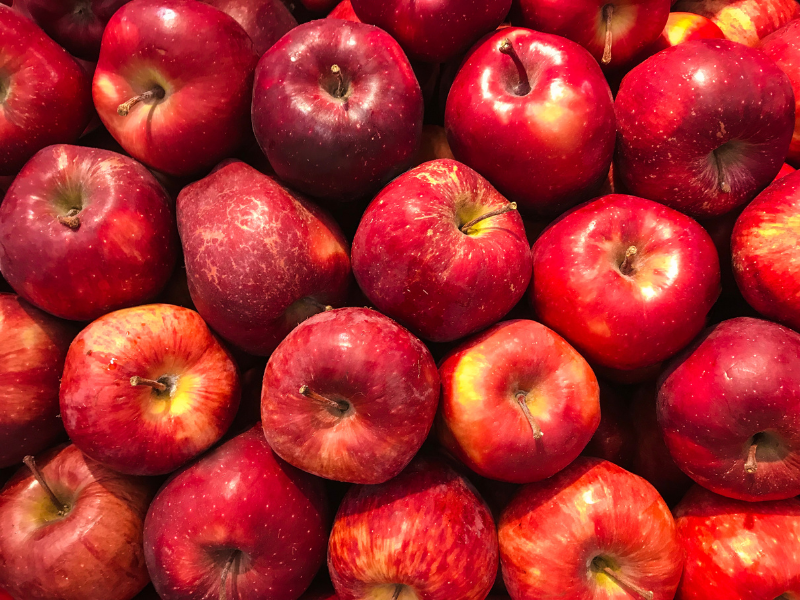 Apples are high in fibre